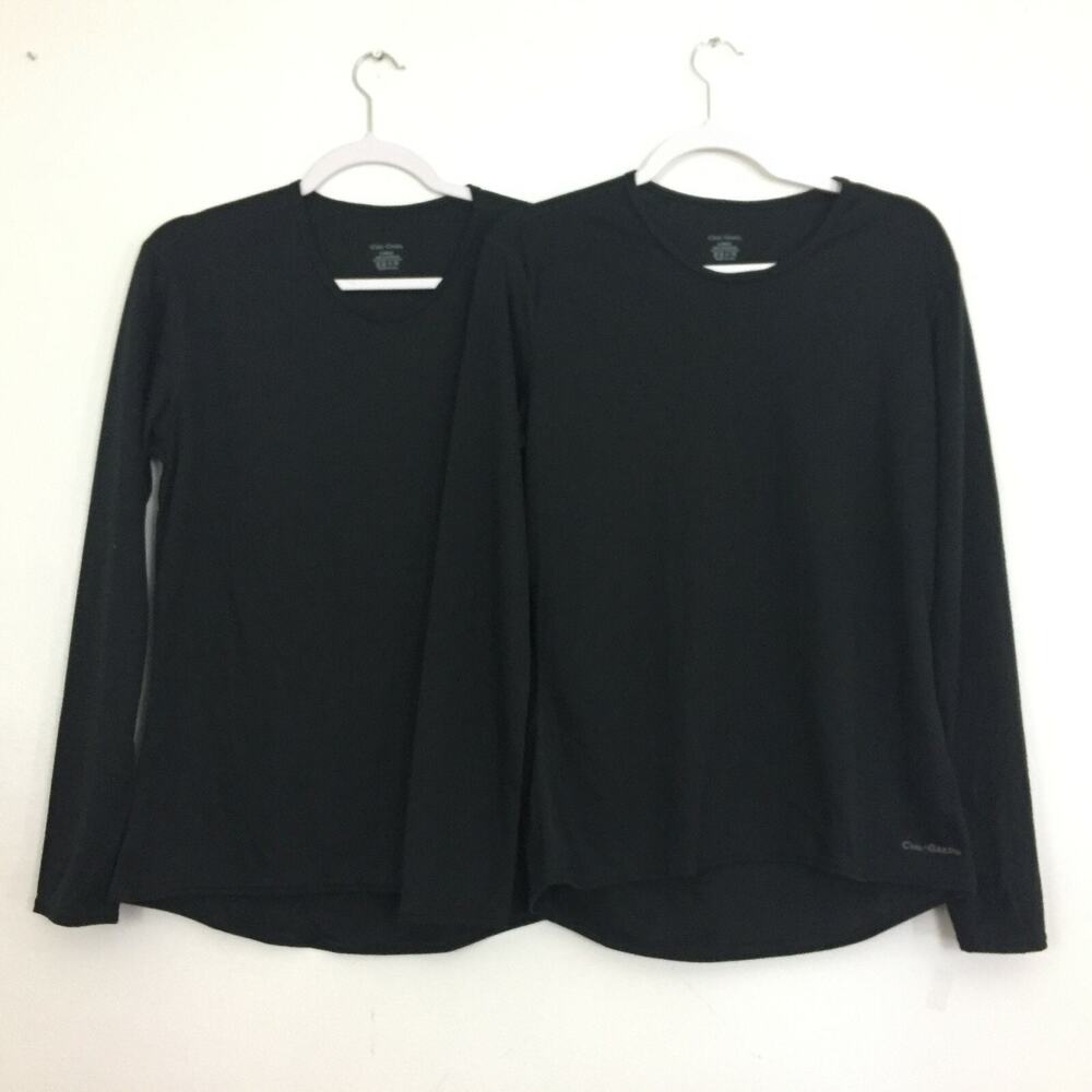 Chil-Gard Base Layer Black Women's Top Size Large Thermal Black Lot of 2 USA